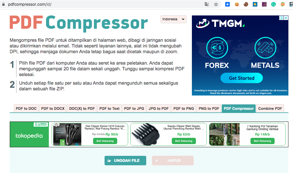 Cara mengompres file PDF menggunakan PDFCompressor