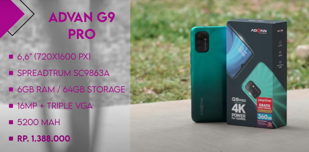 Smartphone Advan G9 Pro Harga 1 Jutaan