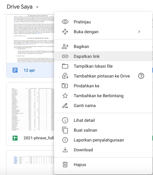 cara mengatur file di google drive agar bisa didownload