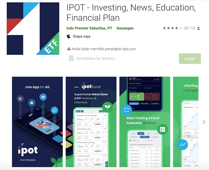 Aplikasi Saham Penghasil Uang ipot indopremier