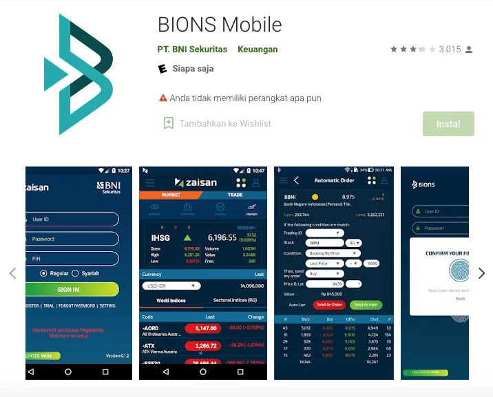 BNI Sekuritas BIONS aplikasi saham penghasil uang