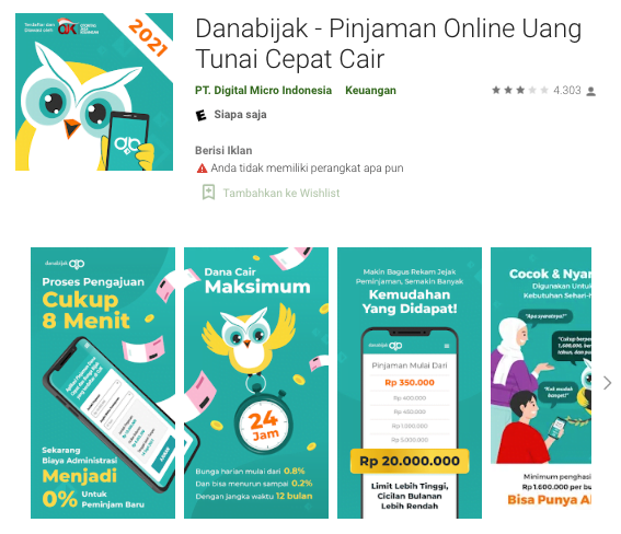 aplikasi danabijak pinjaman uang tanpa jaminan