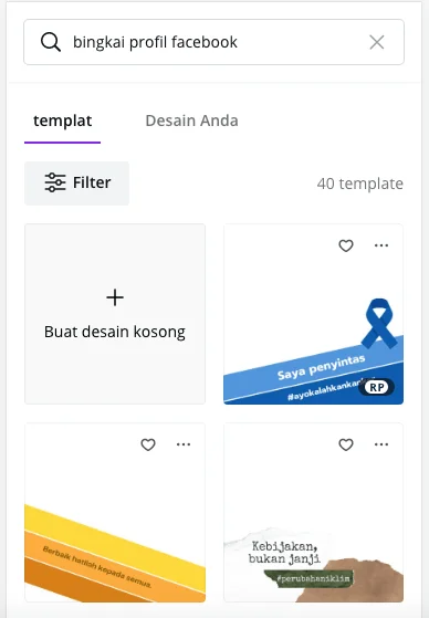 pilih template kosong canva edit twibbon