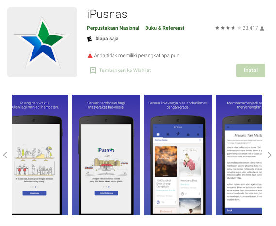 1. Aplikasi Membaca Buku Gratis Ipusnas