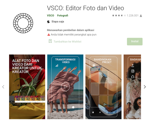 Aplikasi Edit Foto Aesthetic VSCO