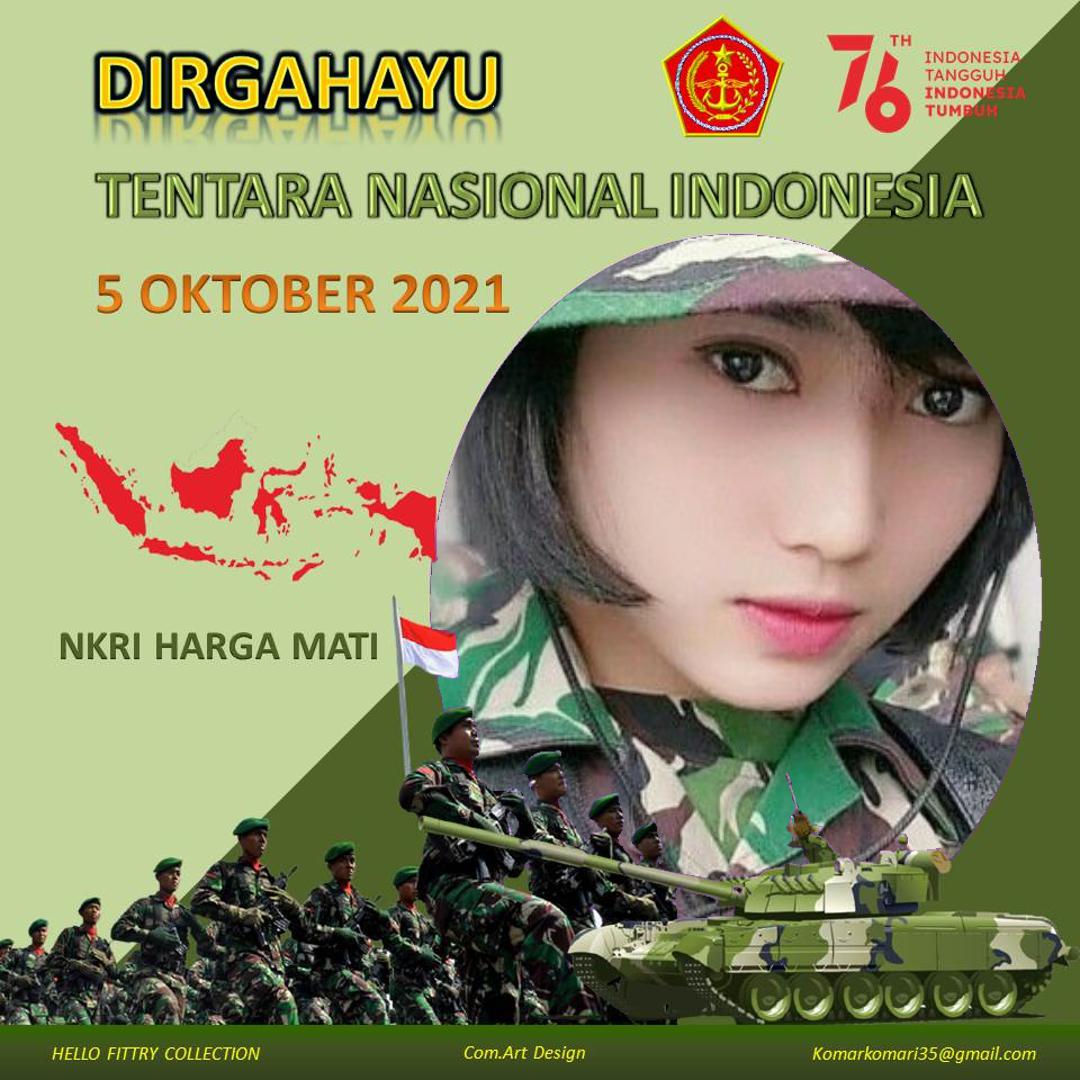 2. Twibbon HUT TNI Tahun 2021 karya Komari