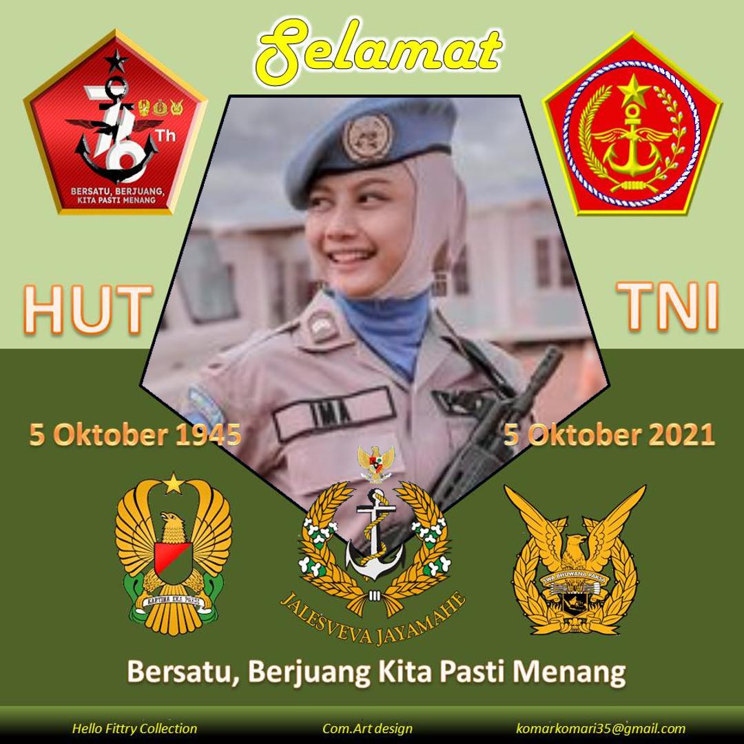 4. Twibbon HUT TNI TAHUN 2021 karya KOMARI