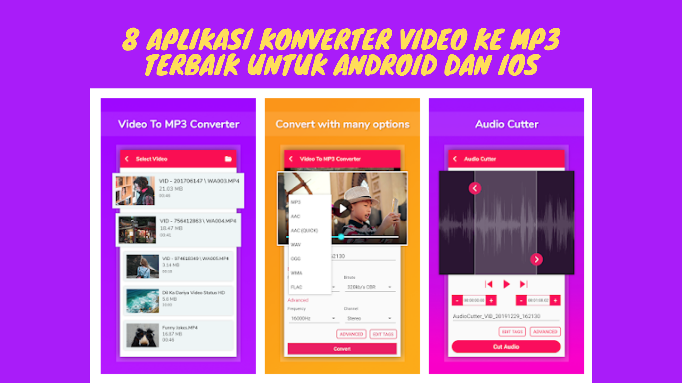 8 Aplikasi Konverter Video ke MP3 Terbaik untuk Android dan iOS