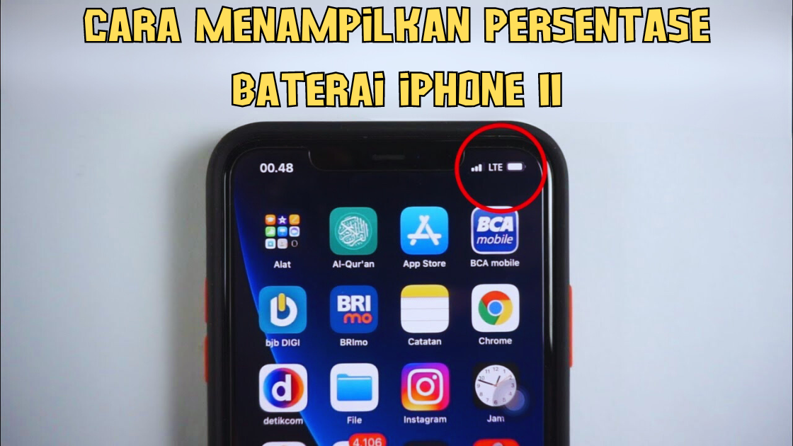 Cara Menampilkan Persentase Baterai iPhone Sebelas