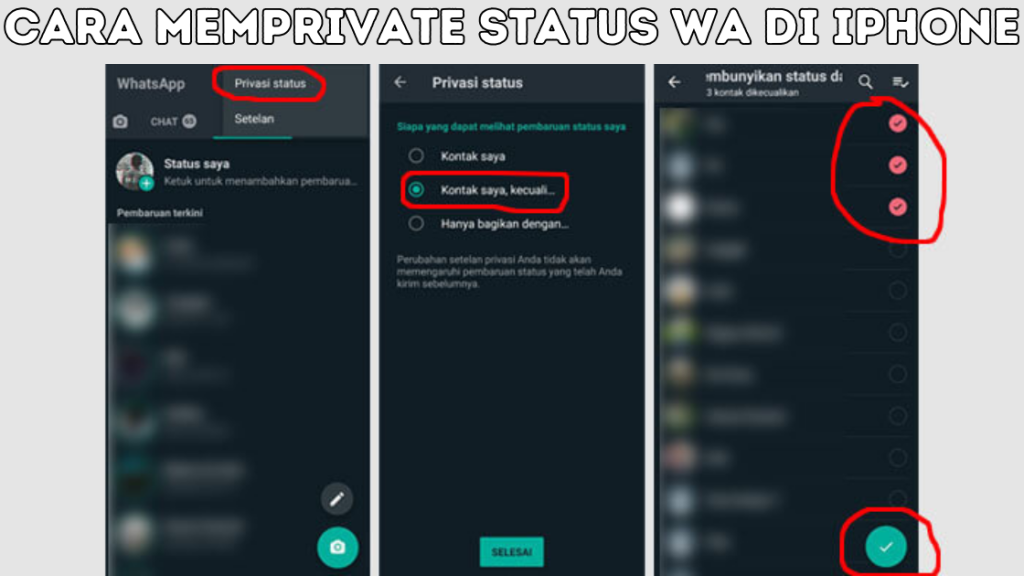 Cara Memprivate Status WA di iPhone